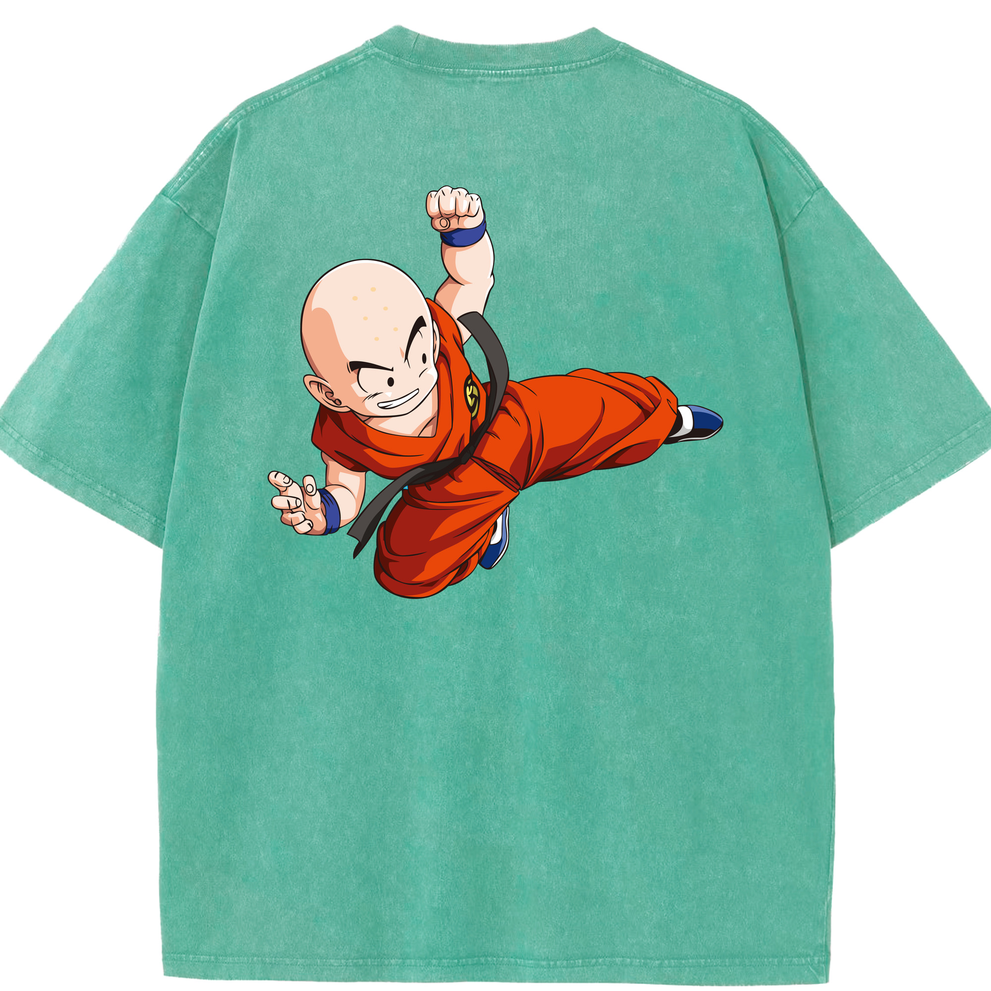 （画像用） ドラゴンボール クリリン DRAGON BALL krillin 綿100% ヴィンテージ風 半袖Tシャツ（背面プリント）
